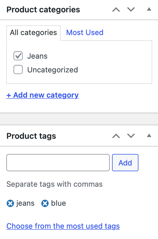 product category woocommerce